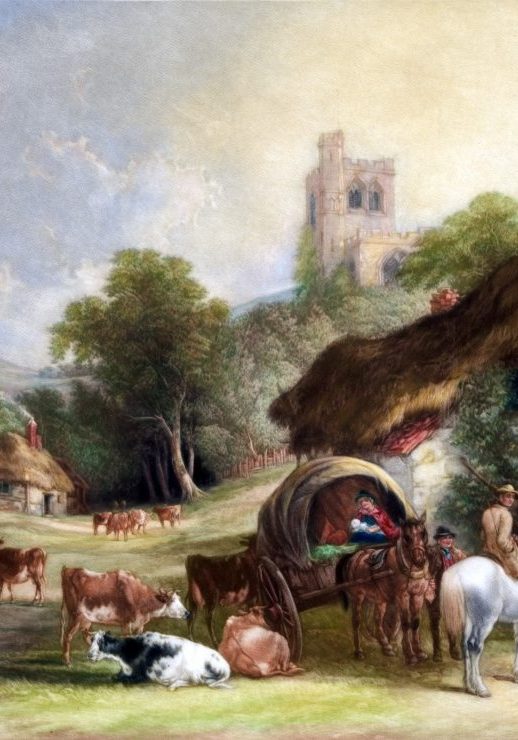 English country village painting
