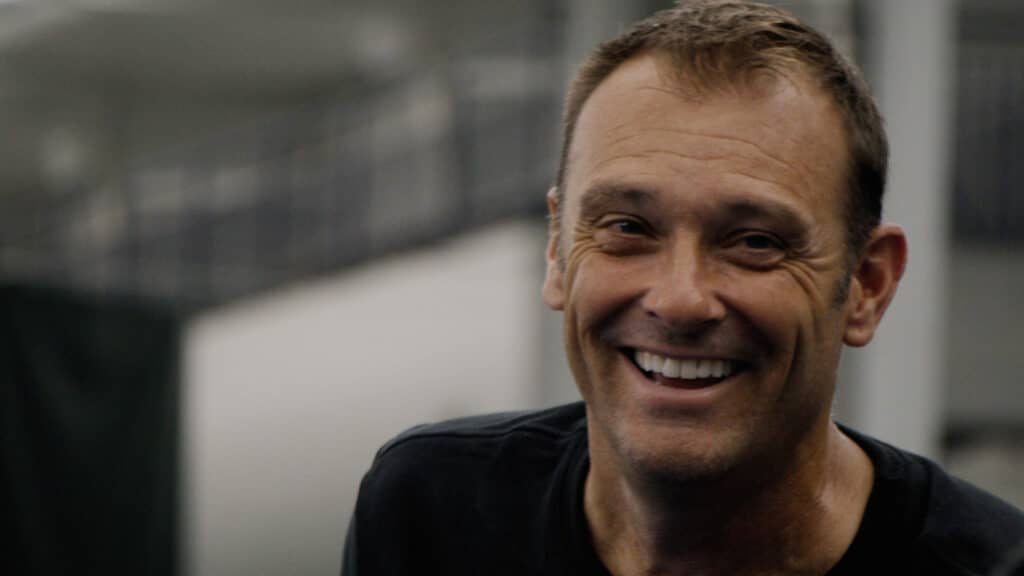 David Wagner wheelchair tennis training session