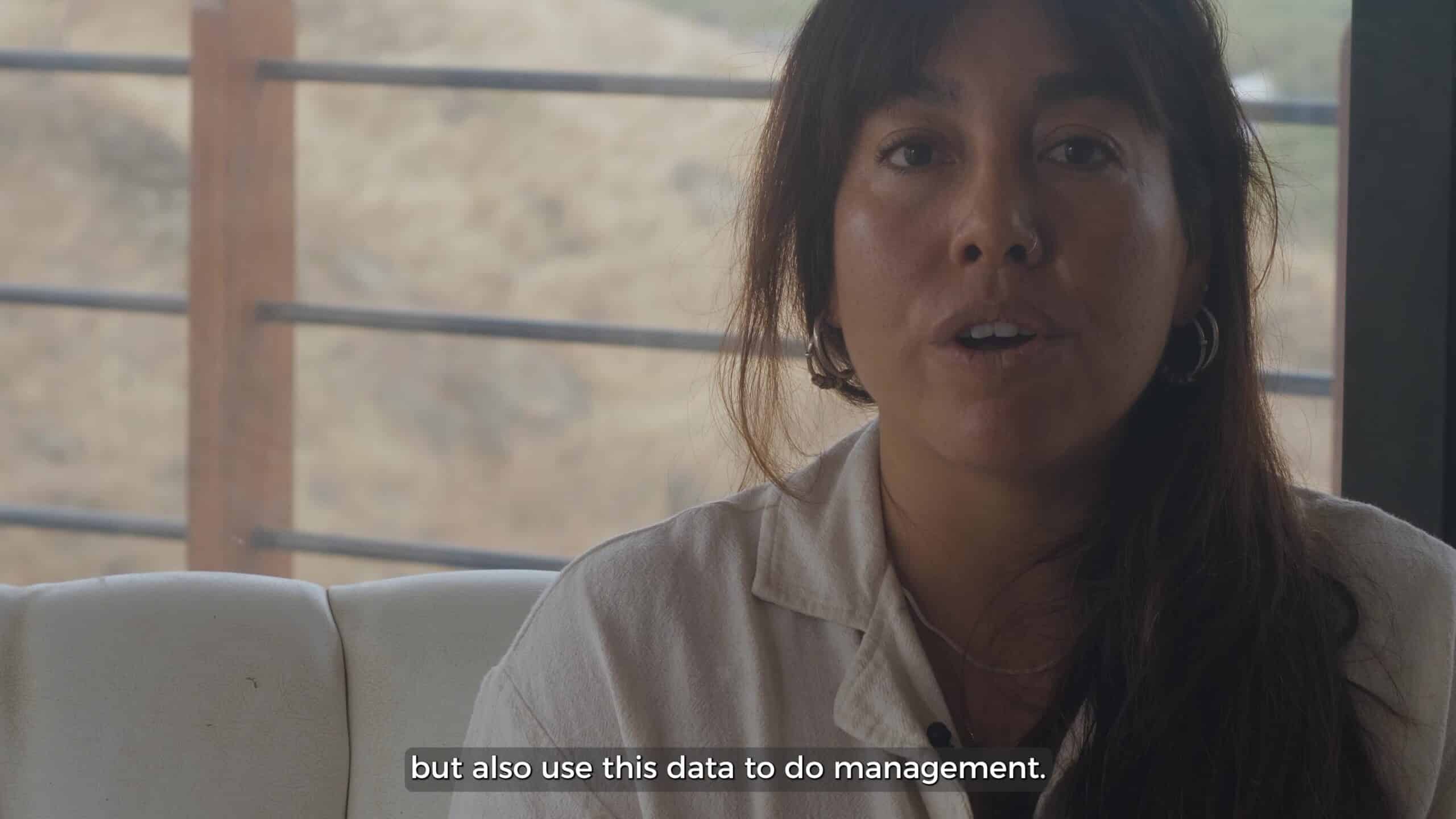 Marine biologist Alejandra Mendoza speaking about whale shark conservation in Peru